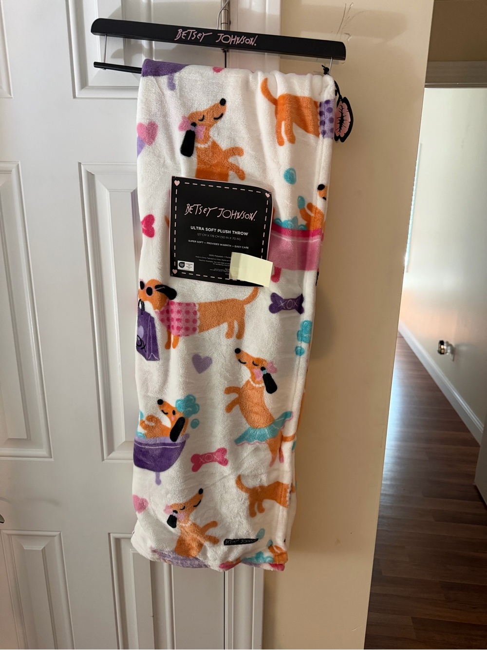 Betsey Johnson Dachshund Ultra Soft Plush Throw Blanket